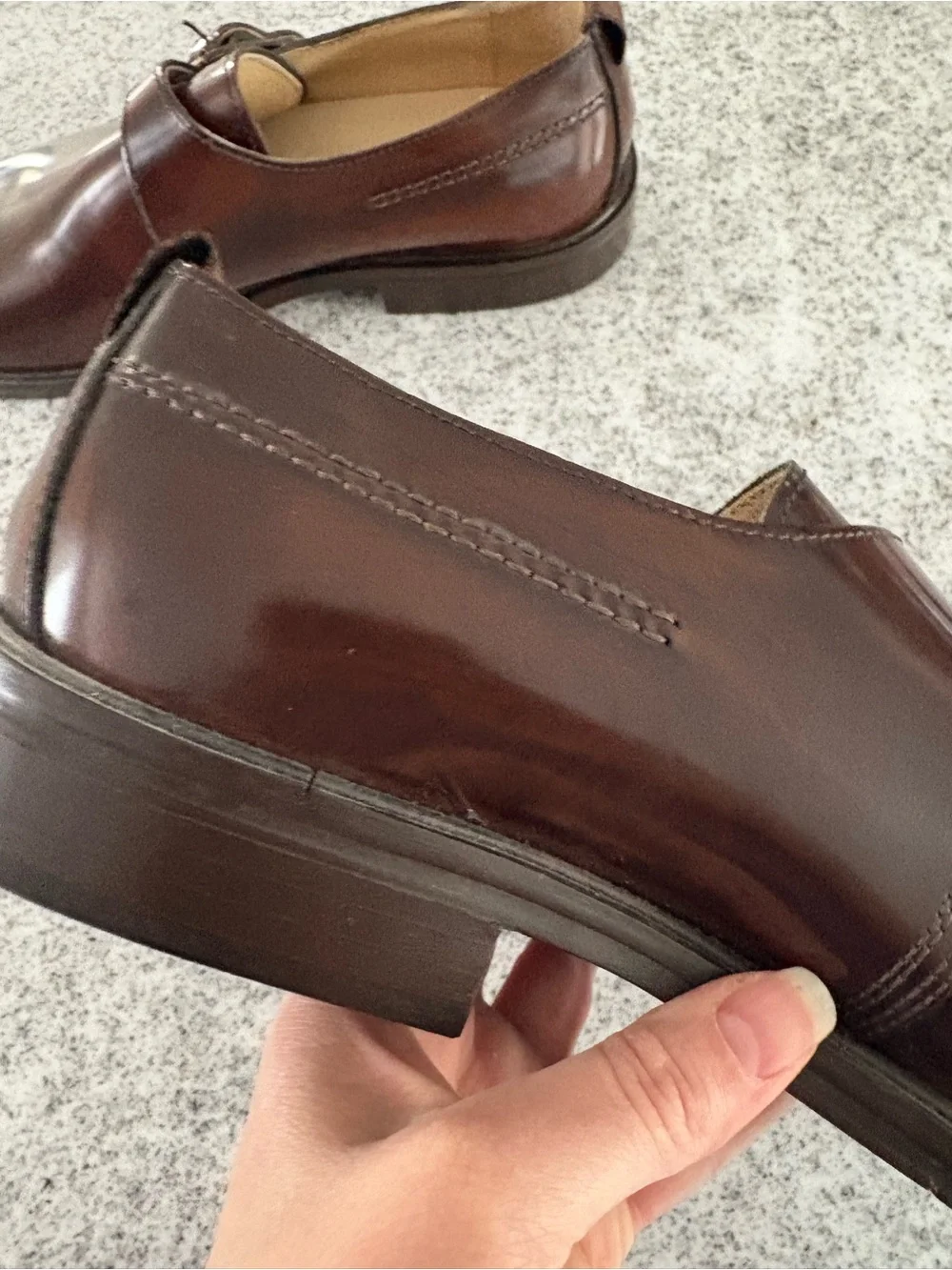 Brass boot Italy men’s monk strap dress shoe burnished brown leather men’s 10